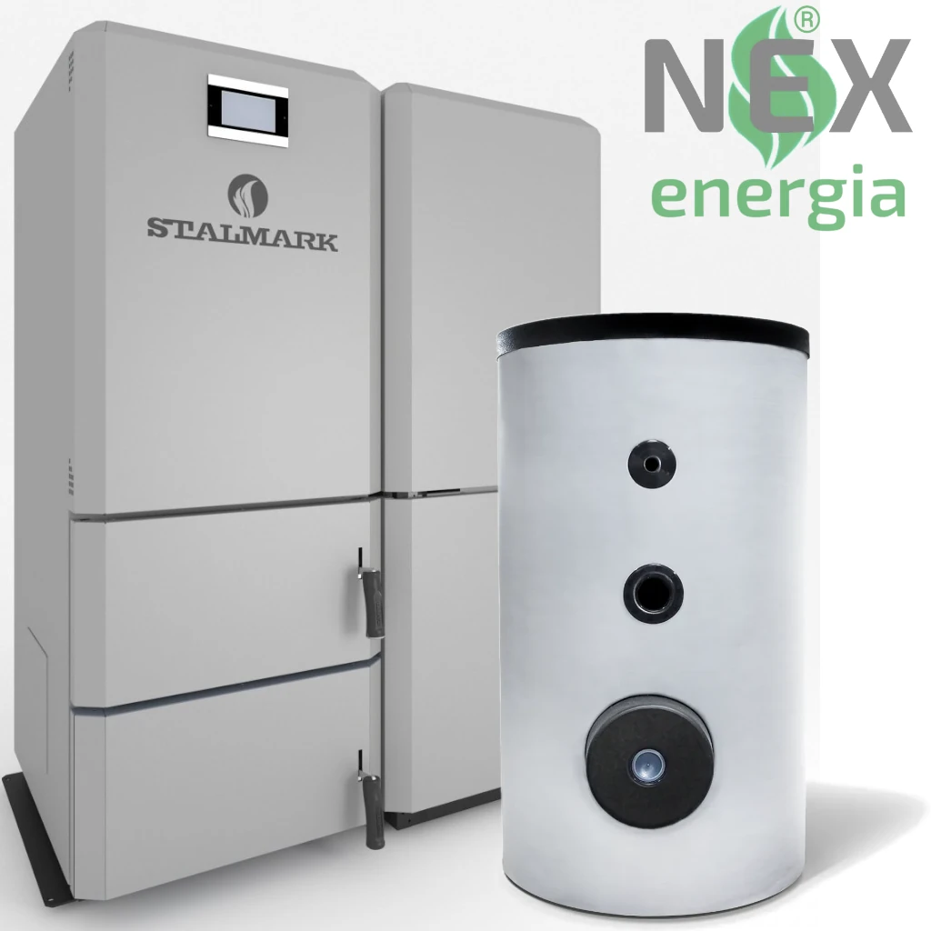 Zestaw: Kocioł na pellet STALMARK EKO SILVER III + zbiornik CWU 120L z montażem