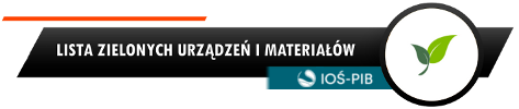 LISTA ZIELONYCH URZĄDZEŃ I MATERIAŁÓW