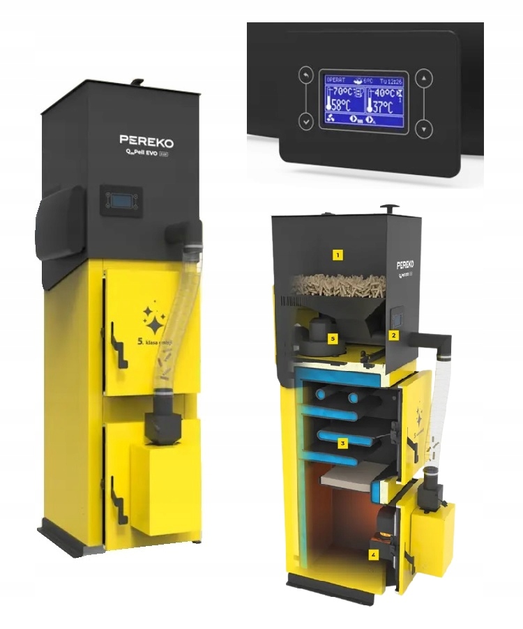 Z montażem: Kocioł na pellet Pereko QmPell evo 8 kW z montażem - obrazek 2