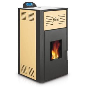 Z montażem: Kominek na pellet z płaszczem wodnym Ferroli Breta 8 kW z montażem